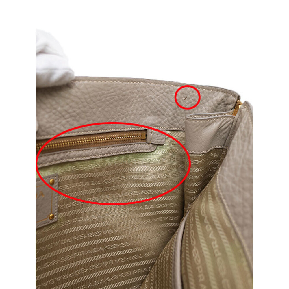 Prada Vitello Daino Tote Bag Gray leather - Picture 4 of 9